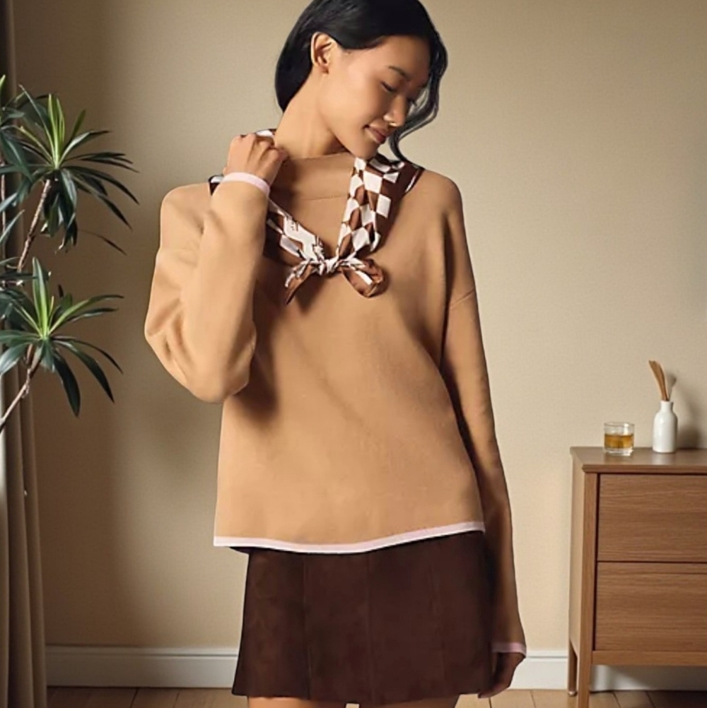 NWT Anthropologie The Carys Mock Neck Sweater Sz XL